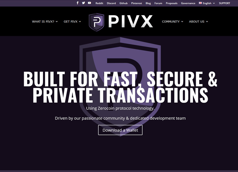 PIVX 웹 사이트