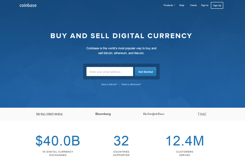„Coinbase“ svetainė