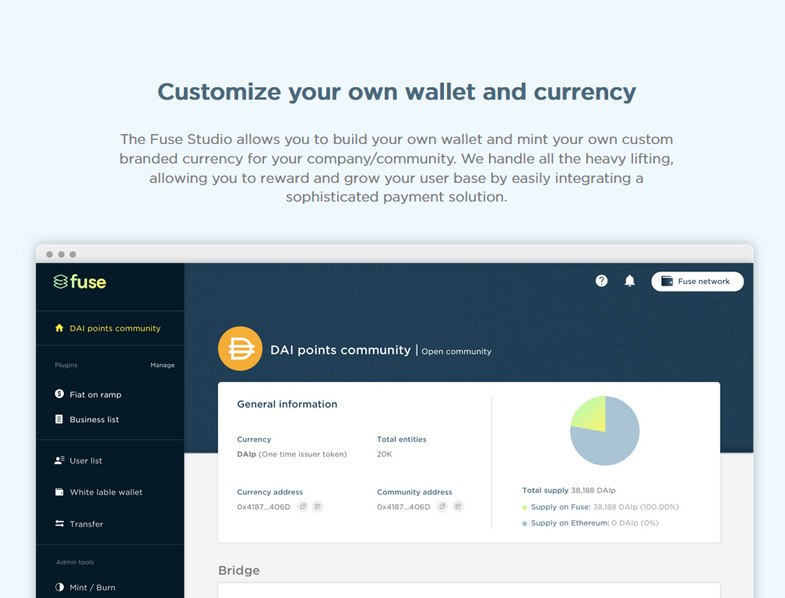Studio Fuse Studio vám umožní vytvořit si vlastní peněženku a razit si vlastní značkovou měnu